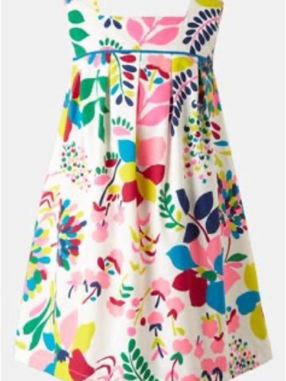 Mini Boden White Sundress with Multicolor Floral Print